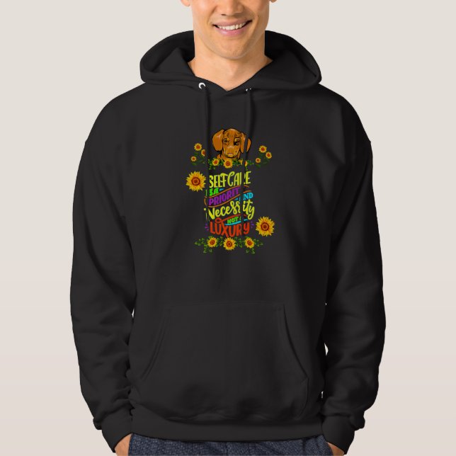 Sudadera Dachshund Funny Wiener Dog Mascota Self Care Es Un (Anverso)