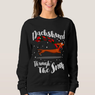 Sudadera Dachshund Gif A Través De La Nieve
