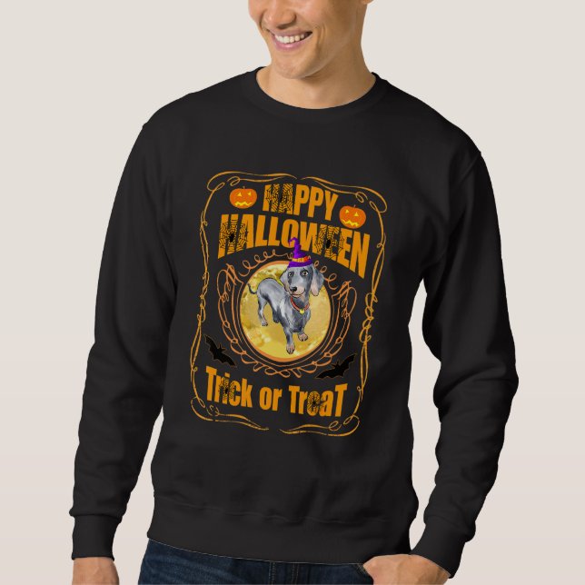 Sudadera Dachshund Halloween Perfecto Para Quienes Aman Al  (Anverso)