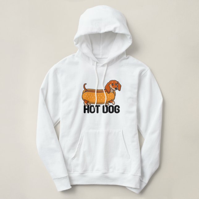 Sudadera Dachshund Hot Dog Hoodie (Diseño del anverso)