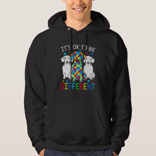 Sudadera Dachshund It's Ok To Be Different Autism Awareness (Anverso)