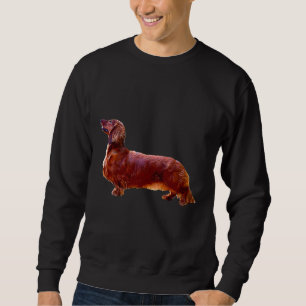 Sudadera Dachshund Long Haired Mini Perro Rojo Sombreado
