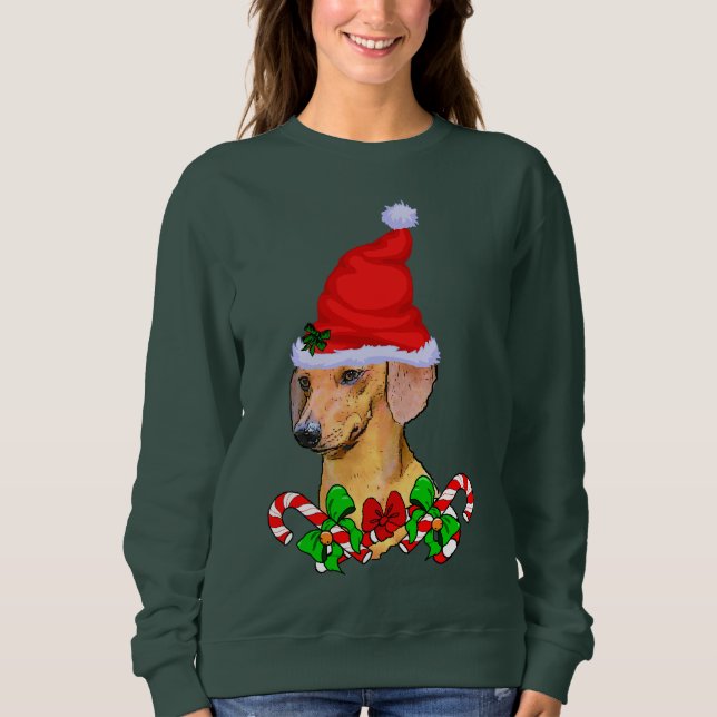 Sudadera Dachshund Lovers Navidades Merry (Anverso)