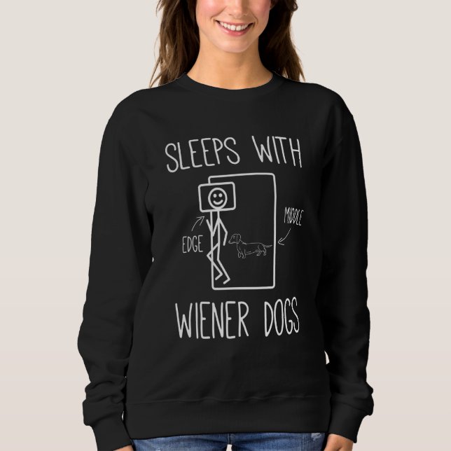 Sudadera Dachshund Mamá Dormía Con Perros De Madera (Anverso)