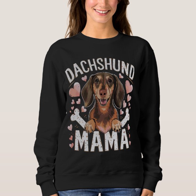 Sudadera Dachshund Mama, Dueña De Perro, Chica Mujer (Anverso)