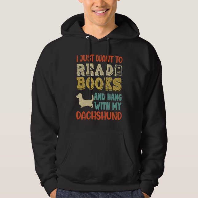 Sudadera Dachshund Mama Ich Will Only Read Books Hanging Do (Anverso)