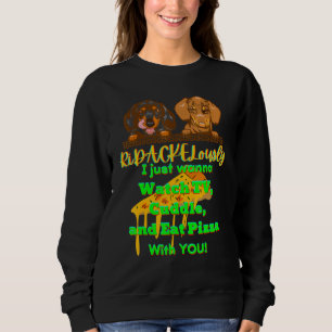 SUDADERA DACHSHUND MASCOTA FUNNY WIENER PERRO TV CUDDLE Y C
