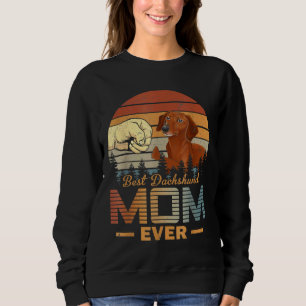 Sudadera Dachshund Mejor Madre De Dachshund Siempre Retro V