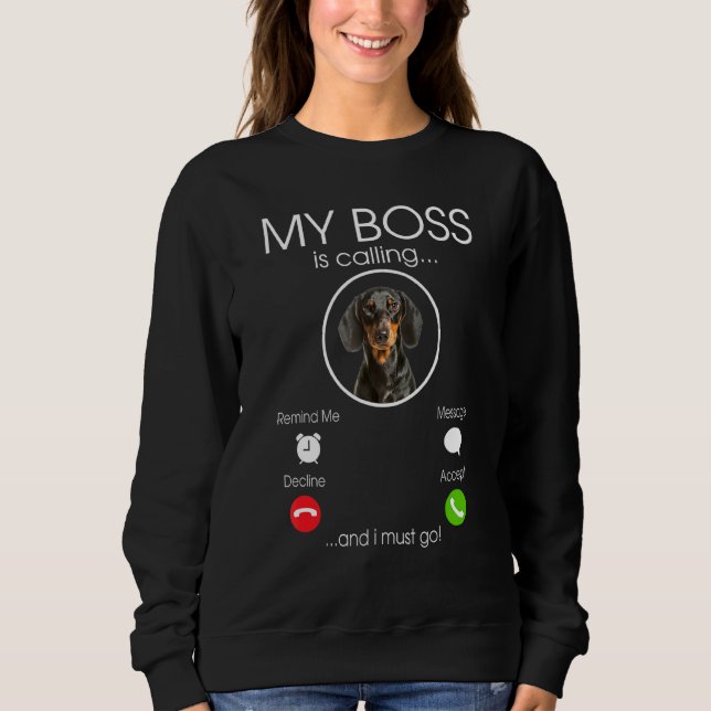 Sudadera Dachshund Mi Jefe (Anverso)