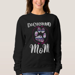 Sudadera Dachshund Mom Cute Paw Print Arrow Dog Dueño