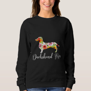 Sudadera Dachshund Mom Funny Cute Floral Doxie Perro Lover 