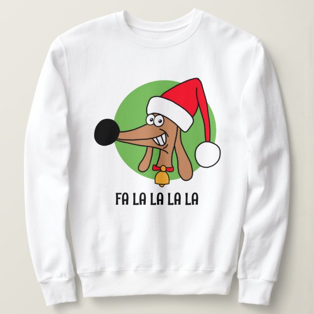 Sudadera Dachshund Navideño Alegre (Anverso del diseño)
