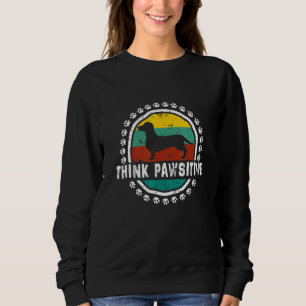 Sudadera Dachshund Pawprint Vintage Retro Dog Piensa Pawsit