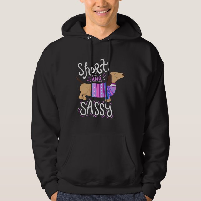 Sudadera Dachshund Pequeño Y Barato Con Abrigo (Anverso)