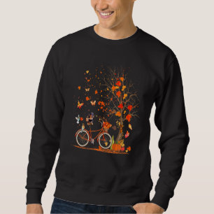 Sudadera Dachshund Perro Calabaza Bicicleta Caída Sale Árbo