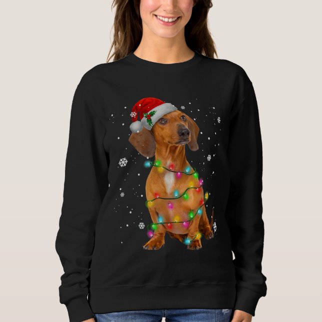 Sudadera Dachshund Perros Navidades De Árboles Dulces Excur (Anverso)