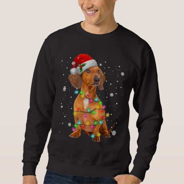 Sudadera Dachshund Perros Navidades De Árboles Dulces Excur (Anverso)