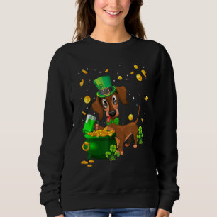 Sudadera Dachshund St Patrick S Day Irish Clover Perro Love