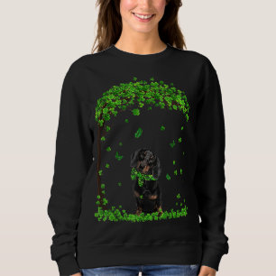 Sudadera Dachshund St Patricks Day Perro irlandés Shamrock