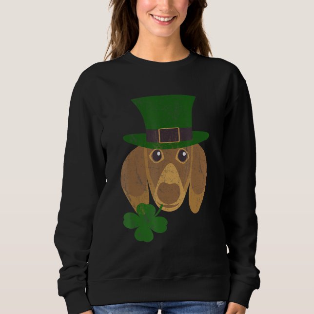 Sudadera Dachshund St Patricks Day Shamrock Dachshund St Pa (Anverso)
