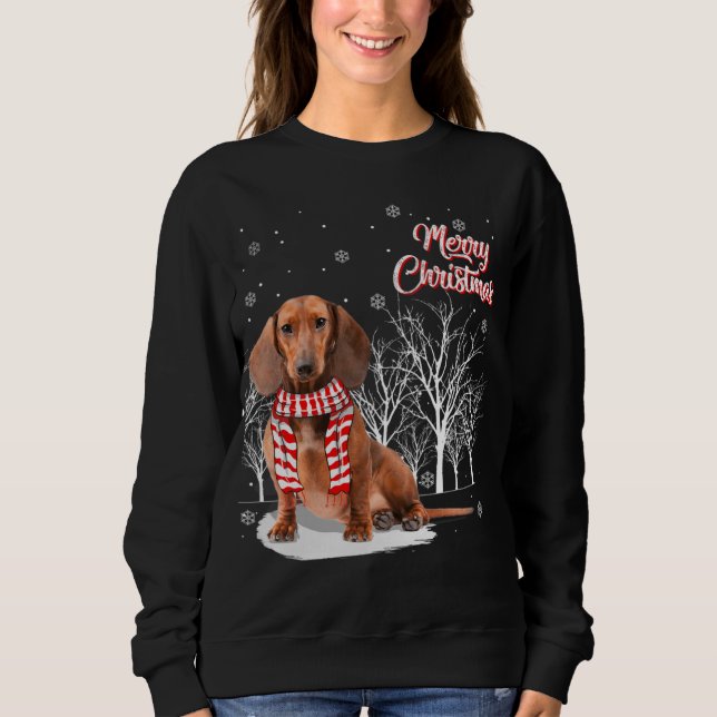 Sudadera Dachshund Tree Merry Christmas Dachshund Xmas (Anverso)