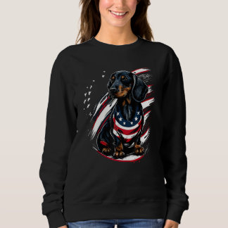 Sudadera Dachshund USA patriotic US Flag Gifts Dog Lover_12