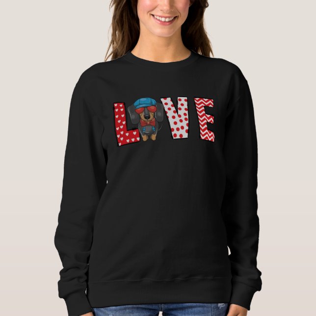 Sudadera Dachshund Valentines Day Love Valentine Cute Heart (Anverso)