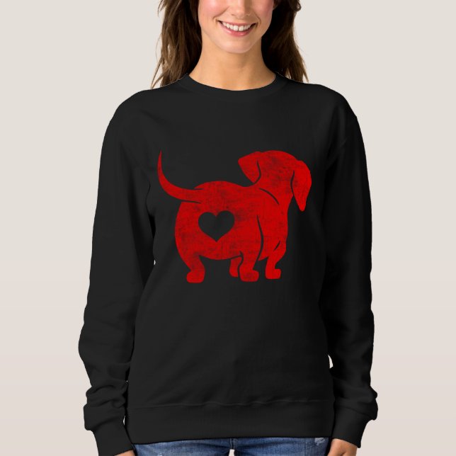 Sudadera Dachshund Weenie Dog Lover Valentines Day For Wome (Anverso)