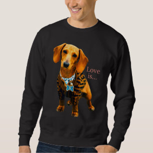 Sudadera Dachshund Weiner Perro Mamá Papá Ama Doxie Cortar