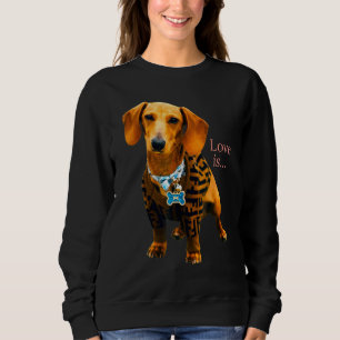 Sudadera Dachshund Weiner Perro Mamá Papá Ama Doxie Cortar