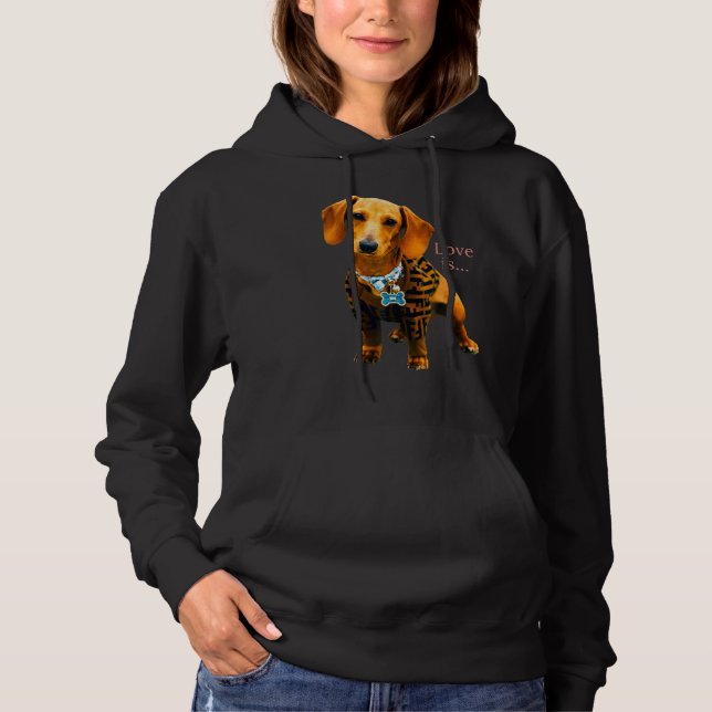 Sudadera Dachshund Weiner Perro Mamá Papá Ama Doxie Cortar  (Anverso)