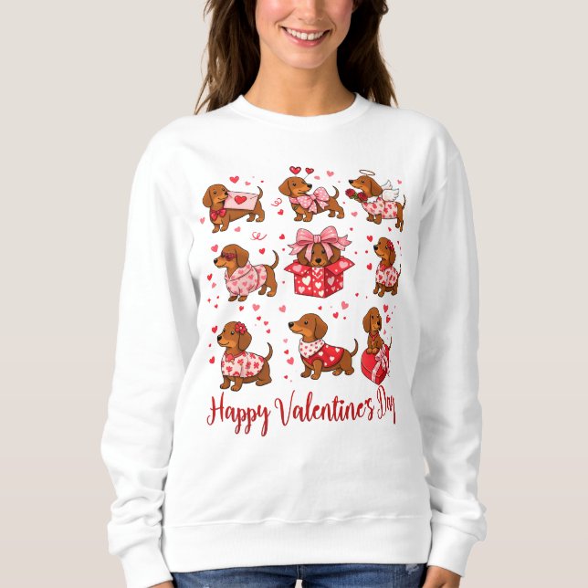Sudadera Dachshunds del Día de San Valentín (Anverso)