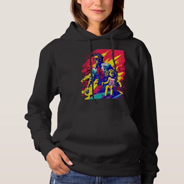 Sudadera Dad And Daughter Surfing Retro Pop Surfer Dad  2 (Anverso)
