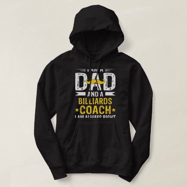 Sudadera Dad Billiards Coach Funny Billiards Coach Humor (Diseño del anverso)