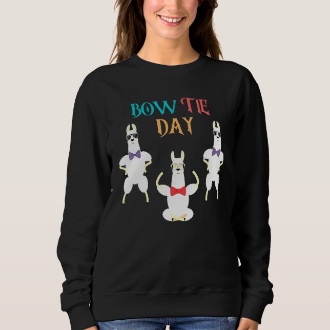 Sudadera Dad Bow Tie Day Daddy Llama Animal (Anverso)