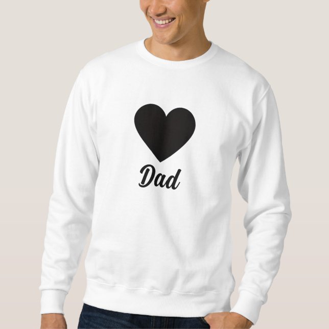 Sudadera Dad - Classic Black Heart Typography (Anverso)