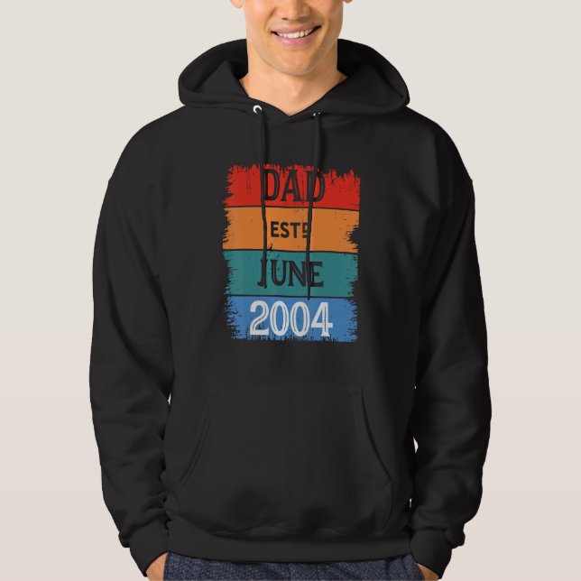 Sudadera Dad Est Jun 2004 Proud Papa Grandpa Best Daddy Leg (Anverso)