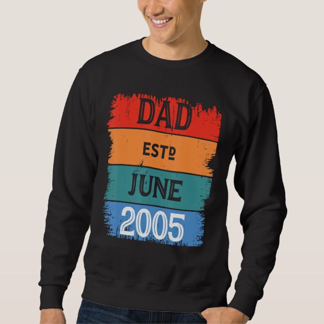 Sudadera Dad Est Jun 2005 Proud Papa Grandpa Best Daddy Leg (Anverso)