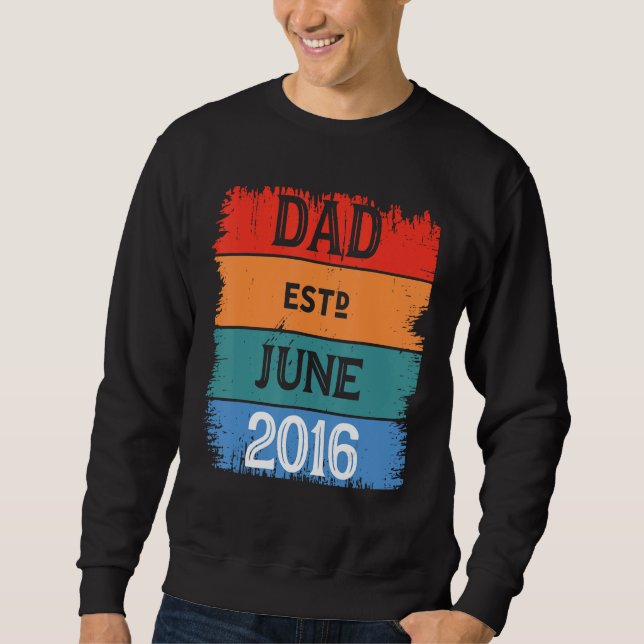 Sudadera Dad Est Jun 2016 Proud Papa Grandpa Best Daddy Leg (Anverso)