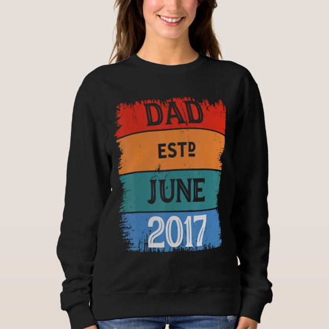 Sudadera Dad Est Jun 2017 Proud Papa Grandpa Best Daddy Leg (Anverso)