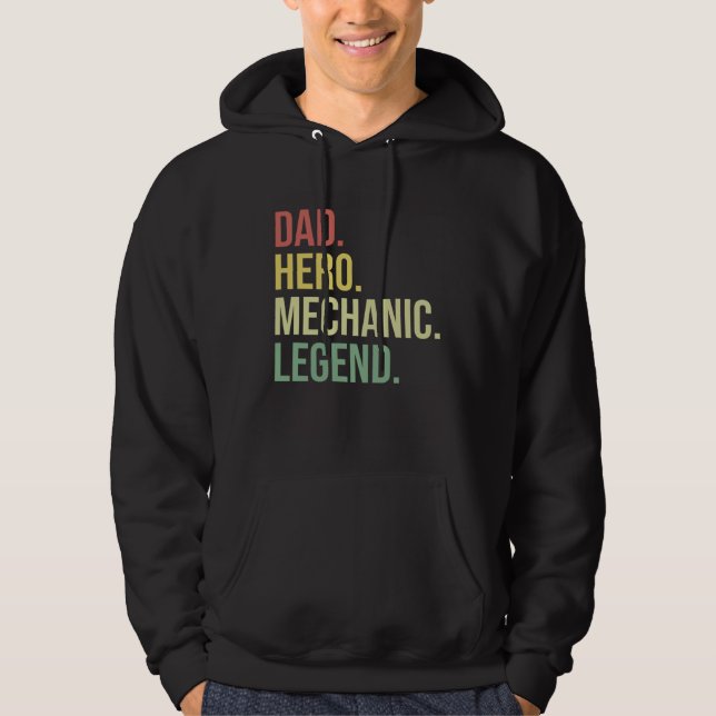 Sudadera Dad Hero Mechanic Legend Fathers Day Garage Grandp (Anverso)