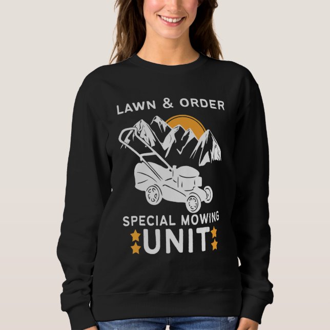 Sudadera Dad Lawn & Order Special Mowing Unit Retro Lawn Mo (Anverso)