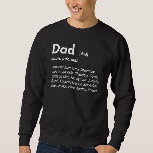 Sudadera Dad Noun Dictionary Word Definition Atm Funny Fath (Anverso)