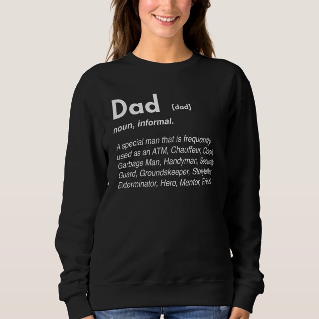 Sudadera Dad Noun Dictionary Word Definition Atm Funny Fath (Anverso)