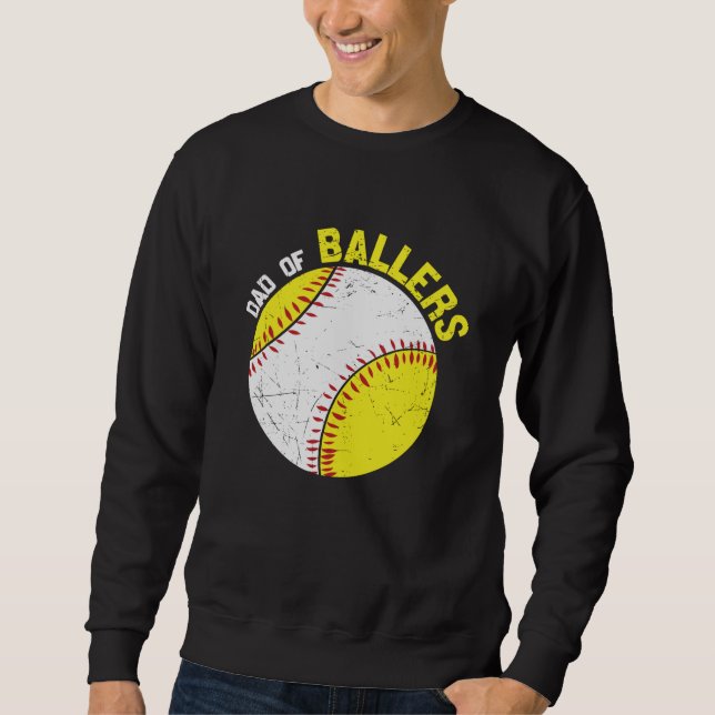 Sudadera Dad Of Ballers | baseball family design (Anverso)