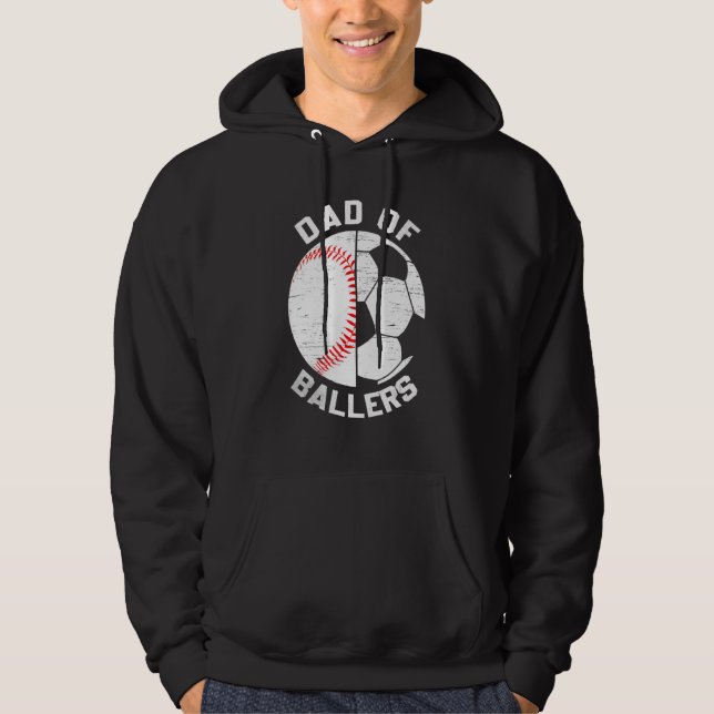 Sudadera Dad Of Ballers Fathers Day Sport  Papa Soccer Base (Anverso)