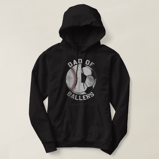 Sudadera Dad Of Ballers Soccer Baseball Ball Player Coach F (Diseño del anverso)