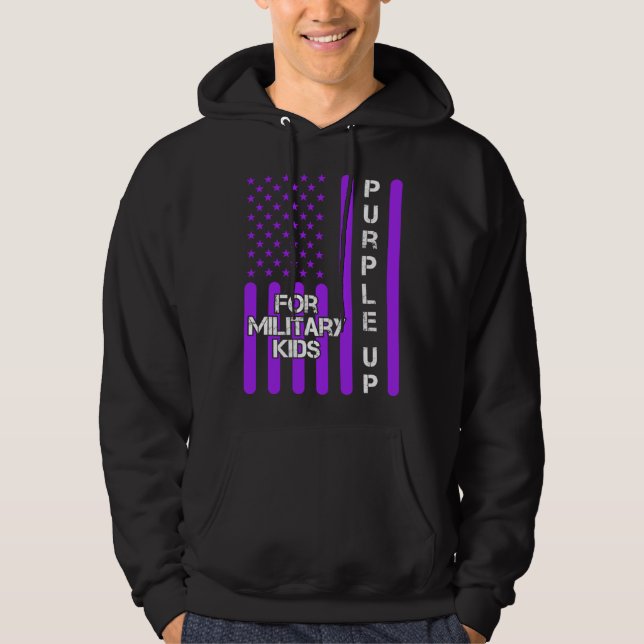 Sudadera Dad Purple Up Military Child Kids Appreciation Ame (Anverso)