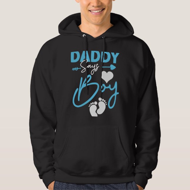 Sudadera Dad says Boy baby matching family (Anverso)