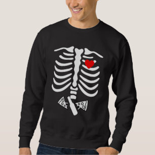 Sudadera Dad Skeleton Halloween Beer Pizza Pregp